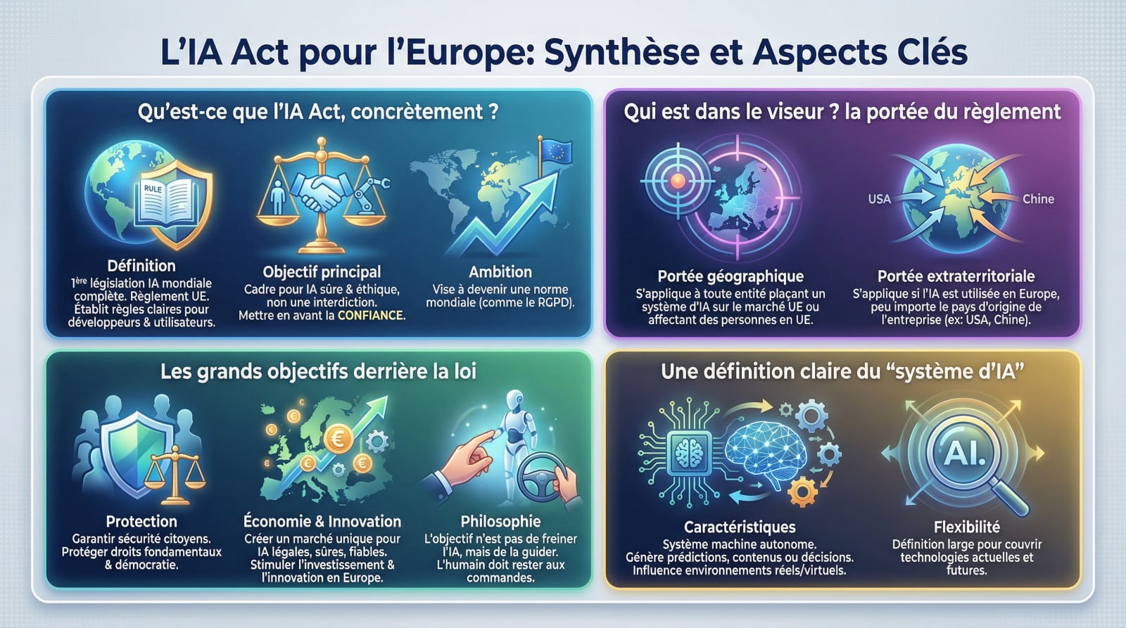 <strong>Synthèse visuelle des aspects clés de l'IA Act</strong>