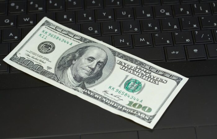 Money on a keyboard