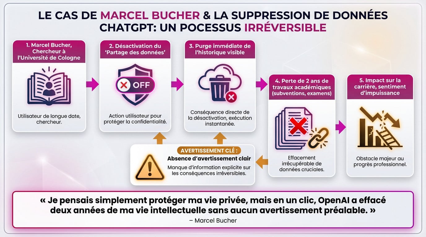 Marcel Bucher face à la suppression irréversible de ses données sur ChatGPT